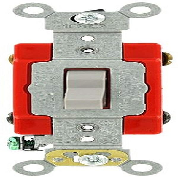 Leviton Leviton 1224-2GY 20 Amp 4-Way AC Quiet Switch - Heavy Duty, Self-Grounding, Gray | 120/277 Volt Toggle Switch