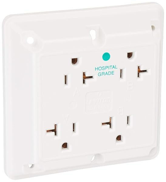 Leviton Leviton 21254-HW: 20 Amp Hospital Grade 4-In-1 Receptacle - Heavy Duty, Grounding, Straight Blade, White