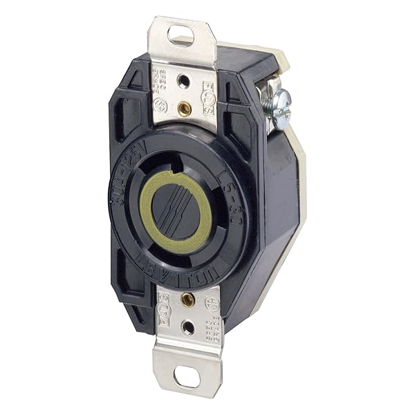 Leviton 2610 30Amp 125V Flush Mount Locking Receptacle - Durable Black Electrical Outlet