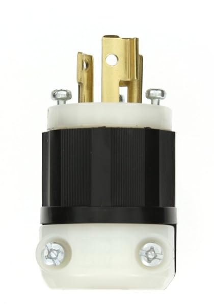 Leviton 4570-C Locking Plug: 15 Amp, 250 Volt, NEMA L6-15P, Industrial Grade, Black-White