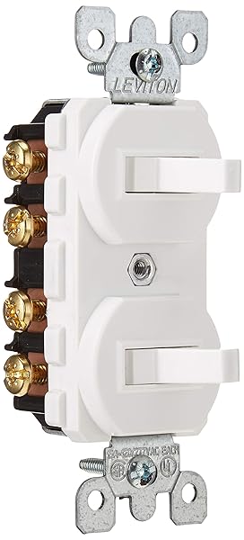 Leviton 5243-W 15 Amp Duplex 3-Way Switch - Commercial Grade, 120/277 Volt, White