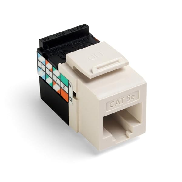 Leviton Leviton 5G108-AT5 Cat 5e QuickPort Adaptor Jack, Light Almond, 10-Pack - High-Quality Networking Solution