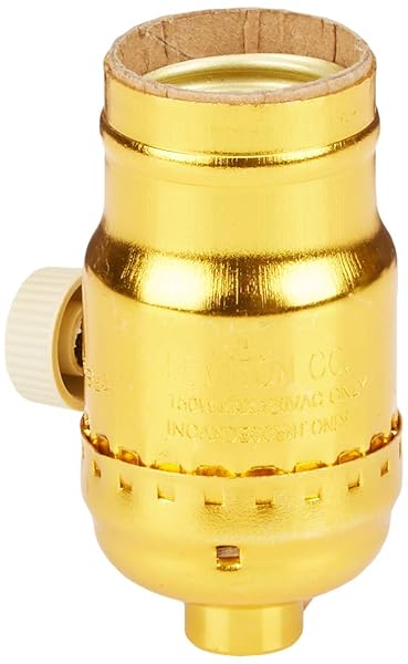 Leviton 6151 Incandescent Lamp Holder Socket Dimmer - Brass Metal Finish for Stylish Lighting - Image 4