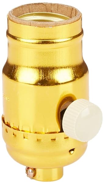 Leviton 6151 Incandescent Lamp Holder Socket Dimmer - Brass Metal Finish for Stylish Lighting - Image 2