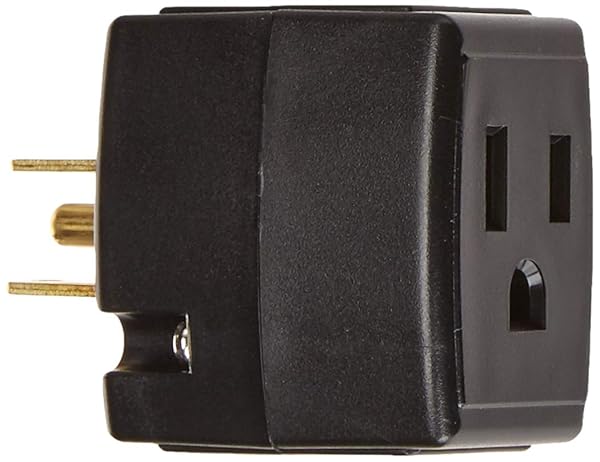 Leviton 692-E Triple Cube Grounding Adapter: 15 Amp, 125V - Black Power Solution