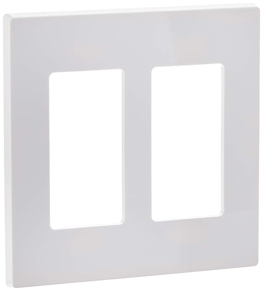 Leviton 80309-SW 2-Gang Decora Plus Screwless Wall Plate in White - Stylish & Durable