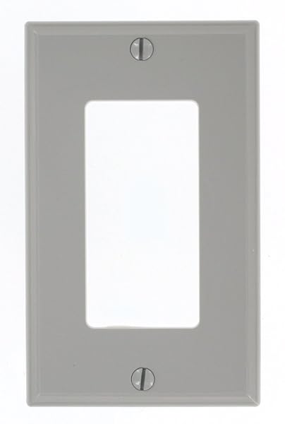 Leviton 80401-NGY Gray 1-Gang Decora GFCI Wallplate - Durable Thermoplastic Nylon Device Mount