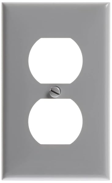 Leviton 80703-GY 1-Gang Duplex Wallplate - Durable Thermoplastic Nylon, Standard Size, Gray