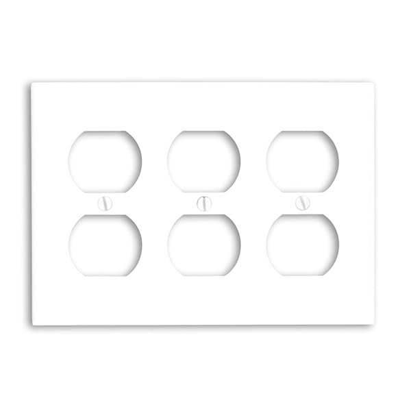 Leviton 88030 3-Gang Duplex Wallplate - Standard Thermoset Device Mount, White Finish