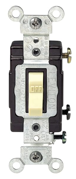Leviton CS120-2I 20-Amp Toggle Switch: Commercial Grade, Quiet, Ivory - Perfect for 120/277V Applications
