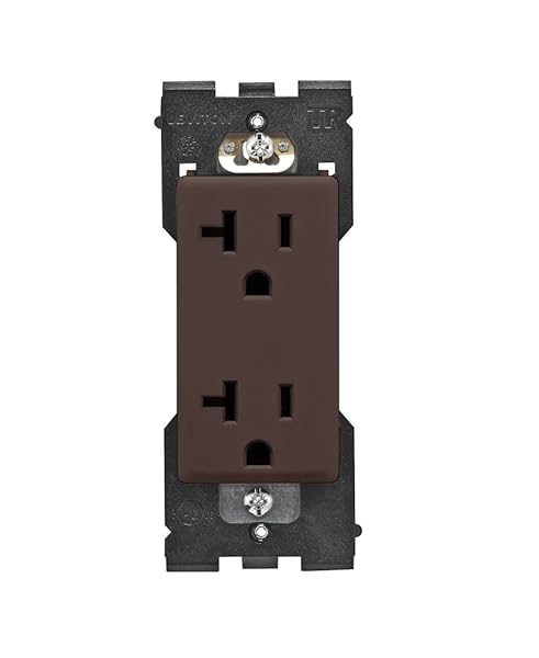 Leviton RER20-WB Renu 20-Amp Tamper-Resistant Outlet in Walnut Bark - Safe & Stylish Electrical Solution