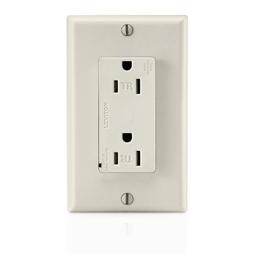 Leviton Leviton T5280-T 15A Surge Suppressor Receptacle - Tamper Resistant, Light Almond, Commercial Grade