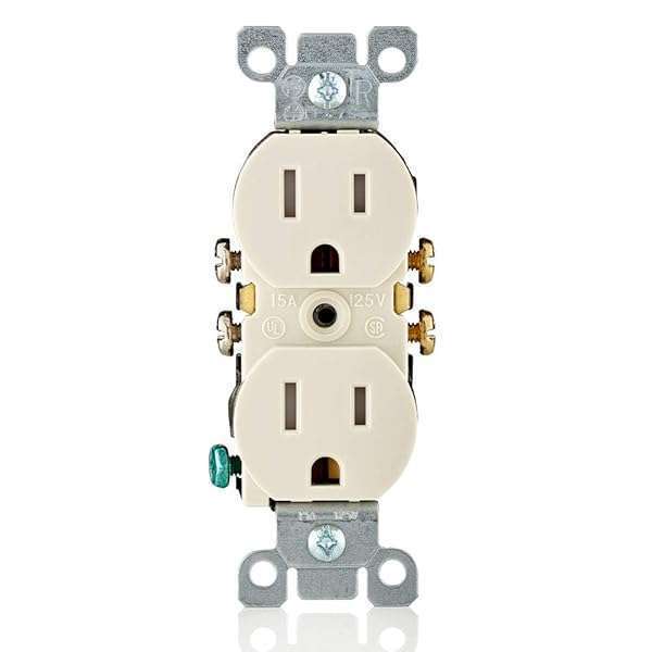 Leviton T5320-TMP 15 Amp Tamper Resistant Duplex Receptacle 10 Pack - Light Almond