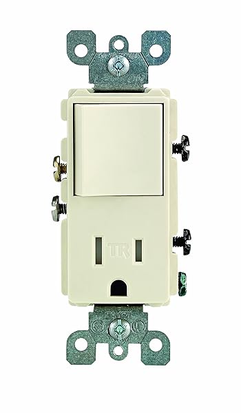 Leviton T5625-A Decora Combo Switch & Tamper-Resistant Receptacle in Almond - Buy Now!