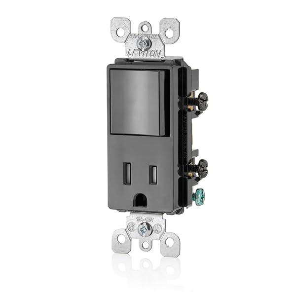 Leviton T5625-E Decora Combo Switch & Tamper-Resistant Receptacle in Black - Buy Now!