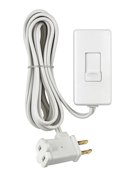 Leviton TBL03-10W Table Top Plug-in Lamp Dimmer for Dimmable LED, Halogen & Incandescent Bulbs - White