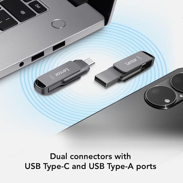 Lexar 128GB Dual Drive D400: Fast USB 3.2 Type-C & Type-A Flash Drive for iPhone 15 Photo Backup - Image 5
