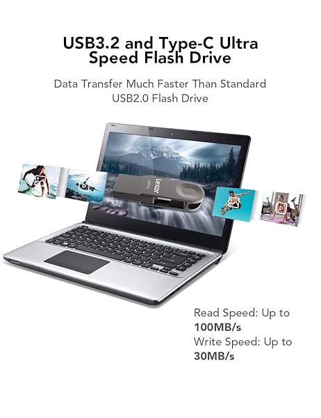 Lexar E32C 64GB USB Flash Drive: Dual USB-A & Type-C, 100MB/s Speed for Android, Laptops & PCs - Image 7