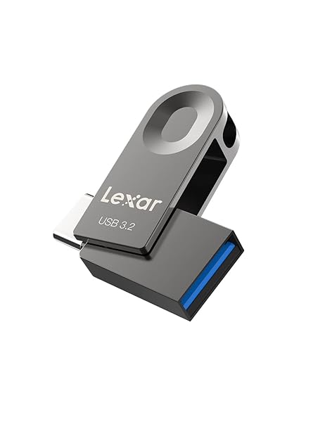 Lexar E32C 64GB USB Flash Drive: Dual USB-A & Type-C, 100MB/s Speed for Android, Laptops & PCs