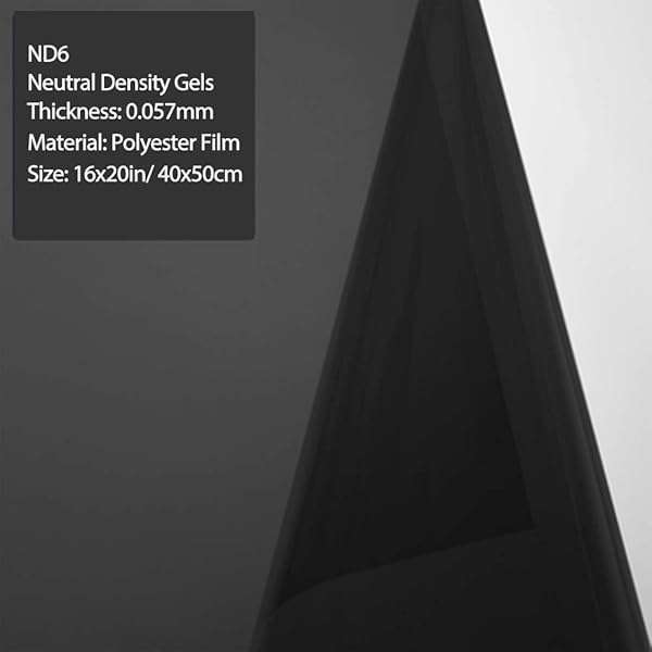 "16x20" Neutral Density Gel Filter Kit for Photography - ND3, ND6, ND9 - 6 Pack for Studio & Video Lighting" - Image 8
