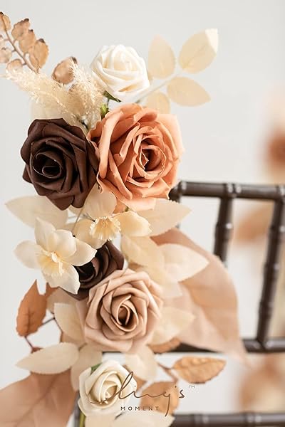 Ling's moment Artificial Flowers, 25Pcs 3" Roses in Autumn Shades, Realistic DIY Foam Floral Decor for Wedding Bouquets Centerpieces, Outdoor Party - Image 5