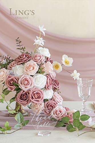 25Pcs Dusty Rose Artificial Foam Roses for Wedding Bouquets & Home Decor | Realistic DIY Floral Decor - Image 4