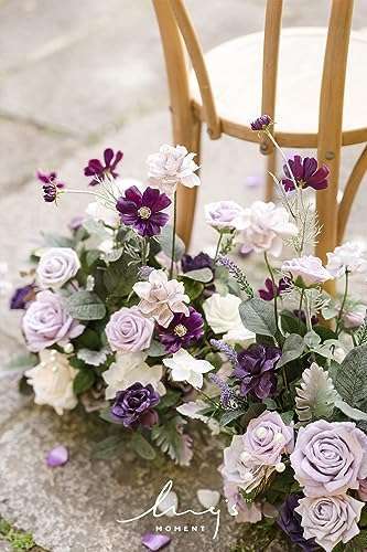 25Pcs Purple Roses - Realistic Artificial Flowers for Weddings, DIY Decor, Centerpieces & Garden | Ling's Moment - Image 6