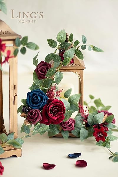 Ling's Moment 25Pcs Deep Navy Blue Roses Artificial Flowers Real Touch Foam for Wedding Bouquets Centerpieces and Home Decor - Image 5