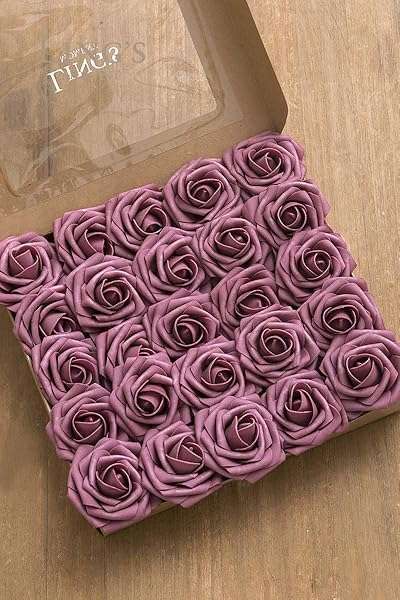 25Pcs Mauve Roses by Ling's Moment: Real Touch DIY Foam Flowers for Weddings, Centerpieces & Home Decor - Image 8