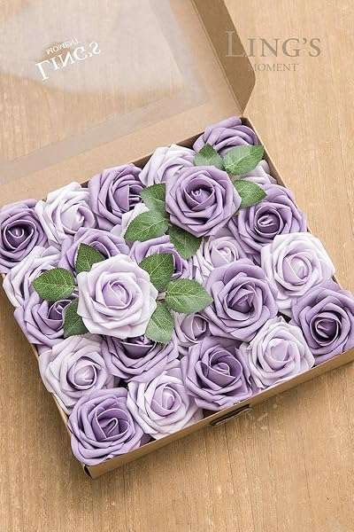 50Pcs Dusty Purple Roses - Real Touch Foam Flowers for Wedding Bouquets, Centerpieces & Party Decor - Image 7