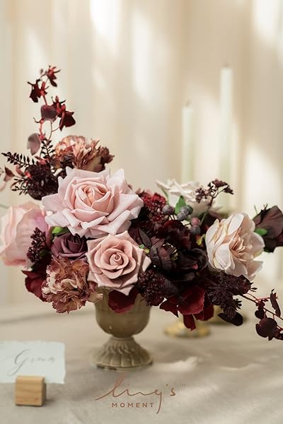 Ling's moment Artificial Flowers Combo Box Set, Dusty Rose and Lana Mauve for DIY Wedding Bouquet, Centerpieces Decor, Floral Arrangement Decor - Image 3