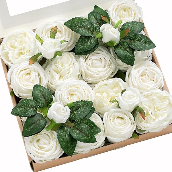 Ling's Moment Silk Austin Roses Artificial Flowers for Wedding Bouquets Centerpieces Party Home Decoration