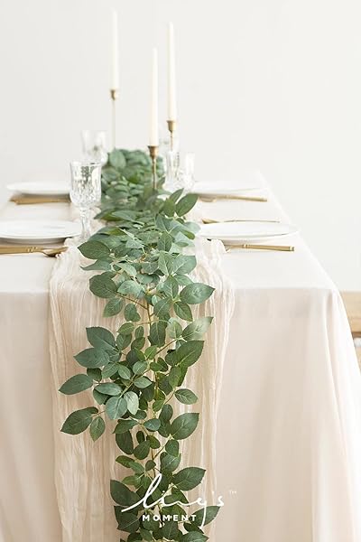 Ling's Moment Artificial Rose Leaf Greenery Garland - 6 Pack, Candle Vines, Faux Splicable 2.3ft Stems for Table Centerpieces, Lantern Rings, Hanging - Image 2