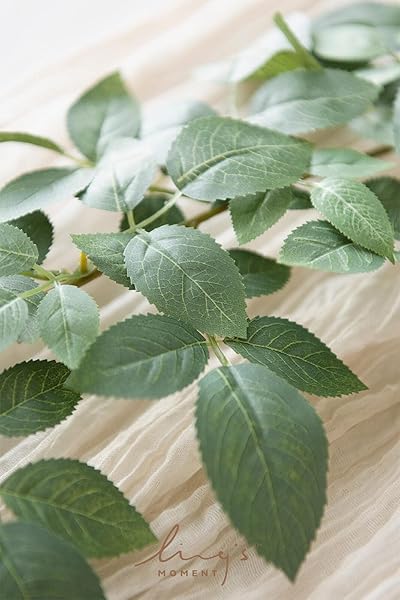 Ling's Moment Artificial Rose Leaf Greenery Garland - 6 Pack, Candle Vines, Faux Splicable 2.3ft Stems for Table Centerpieces, Lantern Rings, Hanging - Image 5