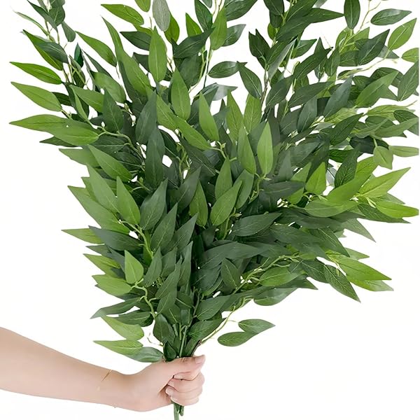 "Realistic Ling's Moment Italian Ruscus Artificial Plants - 29.53" Lush Greenery for Wedding Bouquets & Home Decor"