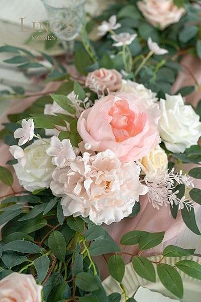 6FT Eucalyptus & Rose Arch Flower Garland - Perfect Wedding & Holiday Decor in Blush Pink & Cream - Image 4