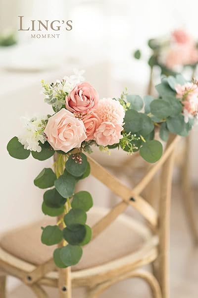 Ling's Moment Blush Dahlia Foam Artificial Flowers Real Touch for Home Decor Wedding Gifts Party Favors 25pcs - Image 3