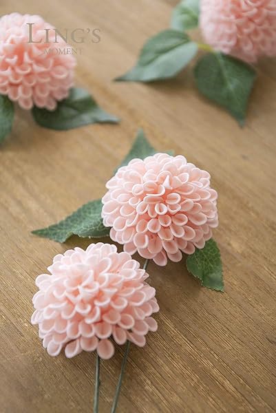 Ling's Moment Blush Dahlia Foam Artificial Flowers Real Touch for Home Decor Wedding Gifts Party Favors 25pcs - Image 4