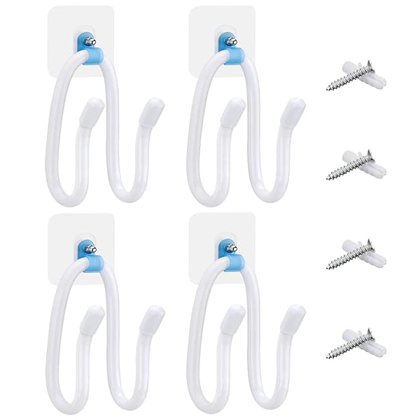 Linkidea Wall Mount Holder for PS4/PS5/Xbox/Switch - Adjustable Controller & Headphone Hook (4 Pack, White)