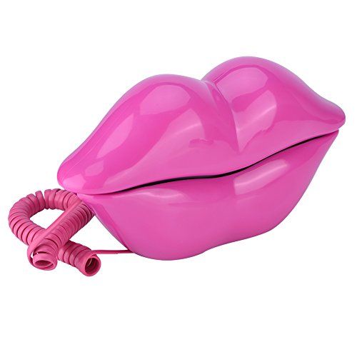Rose Red Lip Shaped Phone: Cute Corded Landline for Home, Office & Kids - Perfect Gift! - Image 2