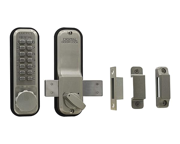 Lockey USA 2200SN Keyless Surface Mount Lock - Satin Nickel Keypad & Retractable Design
