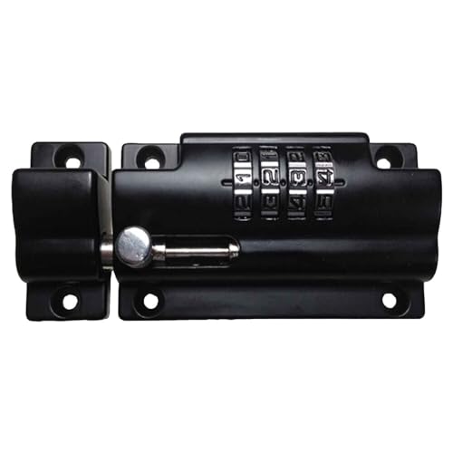 Lockey USA MS40 Slide Bolt: Keyless Black Combination Lock for Indoor/Outdoor Security