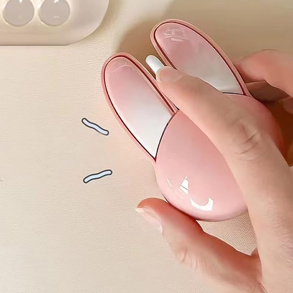 Lomiluskr Cute Bunny Wireless Mouse, Lightweight Soundless Mice, 2.4G Wireless Mice, Candy Colors, Kawaii Rabbit Mouse for Girls and Kids (Pink Bunny) - Image 6