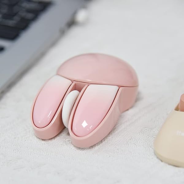 Lomiluskr Cute Bunny Wireless Mouse, Lightweight Soundless Mice, 2.4G Wireless Mice, Candy Colors, Kawaii Rabbit Mouse for Girls and Kids (Pink Bunny) - Image 7
