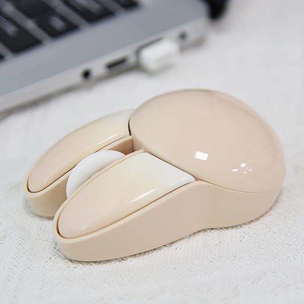Lomiluskr Cute Bunny Wireless Mouse, Lightweight Soundless Mice, 2.4G Wireless Mice, Candy Colors, Kawaii Rabbit Mouse for Girls and Kids (Beige - Image 7