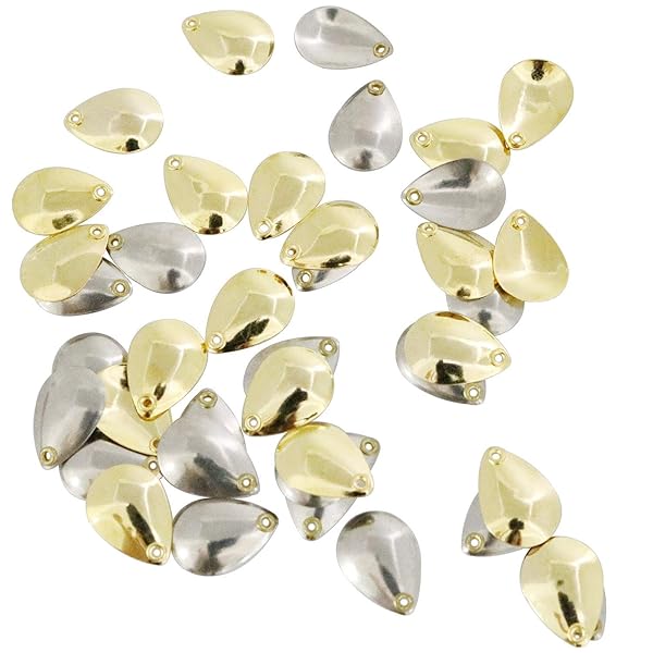 Longdex Colorado Spinner Blade Set - 40PCS Gold & Silver 10x14mm Fishing Lures - Image 3