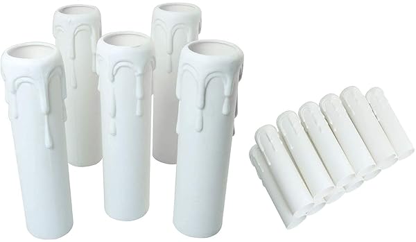Longdex E12 Candelabra Base 12PCS White Antique Candle Light Sockets Chandelier Covers Candelabra Sleeves