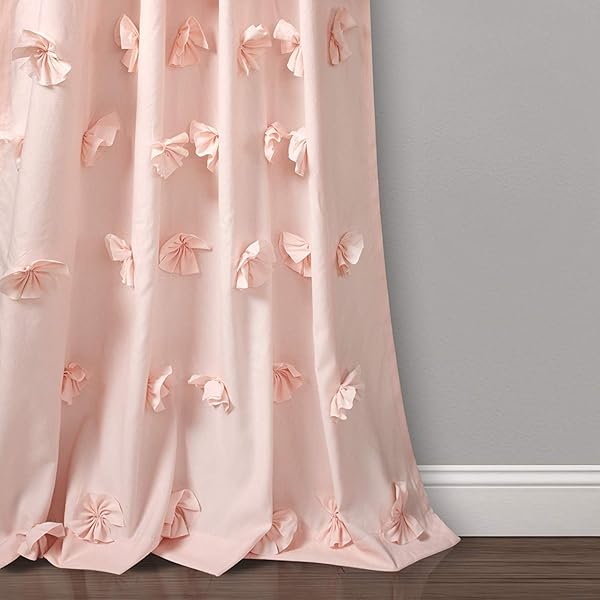 Elegant Lush Decor Riley Curtain Panel - Handmade Bow, Light Filtering, 54x84 Blush for Living Room, Dining Room & Bedroom - Image 6