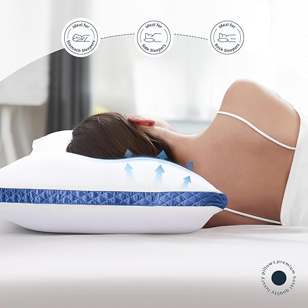 Lux Decor King Size Bed Pillows Set of 2 - Hotel Quality Gusseted Down Alternative for All Sleepers (Grey, 18x36) - Image 8