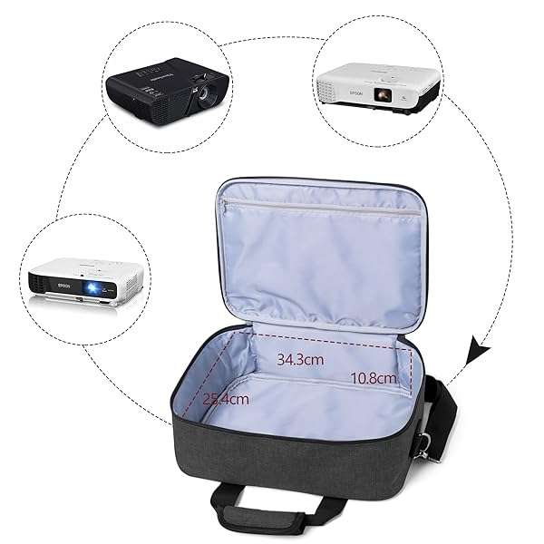 Buy LUXJA Projector Case - Medium Bag with Accessory Pockets for Most Projectors (13.75x10.5x4.5) - Durable Black Storage Solution - Image 5
